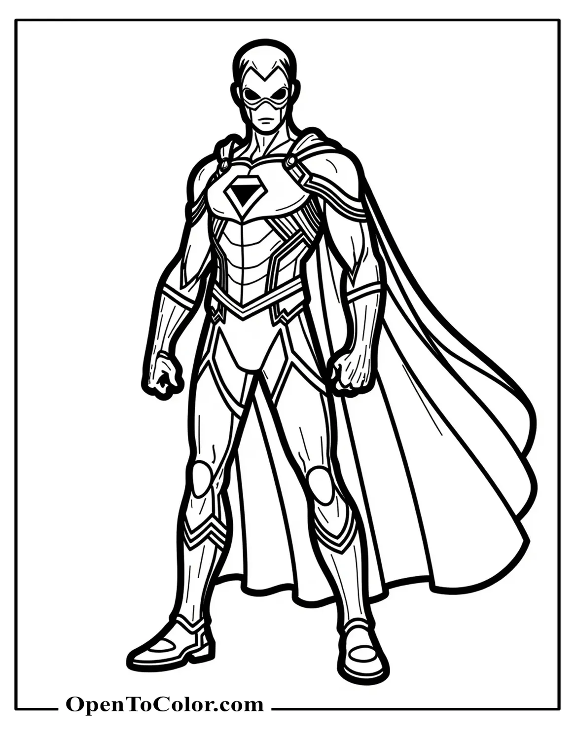 Printable Coloring Page of Marvel Avenger Vision Before Blasting Ultron Into Non-Existence