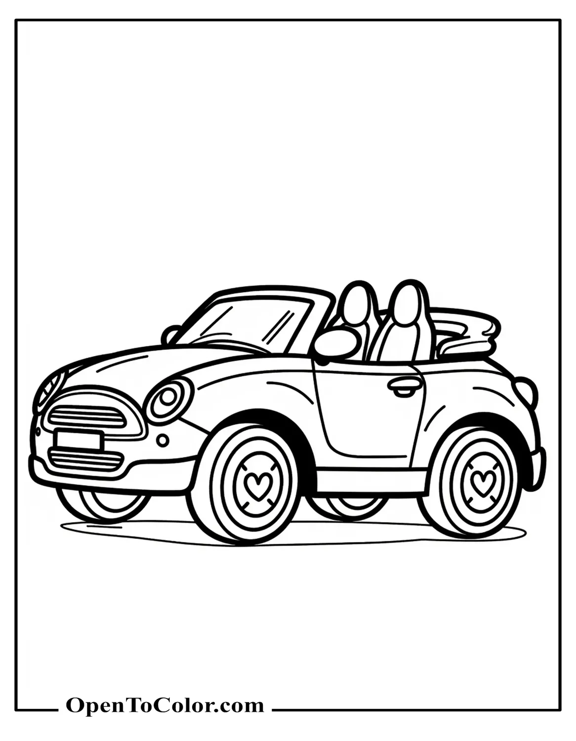 Free Barbie's Convertible Car Coloring Sheet