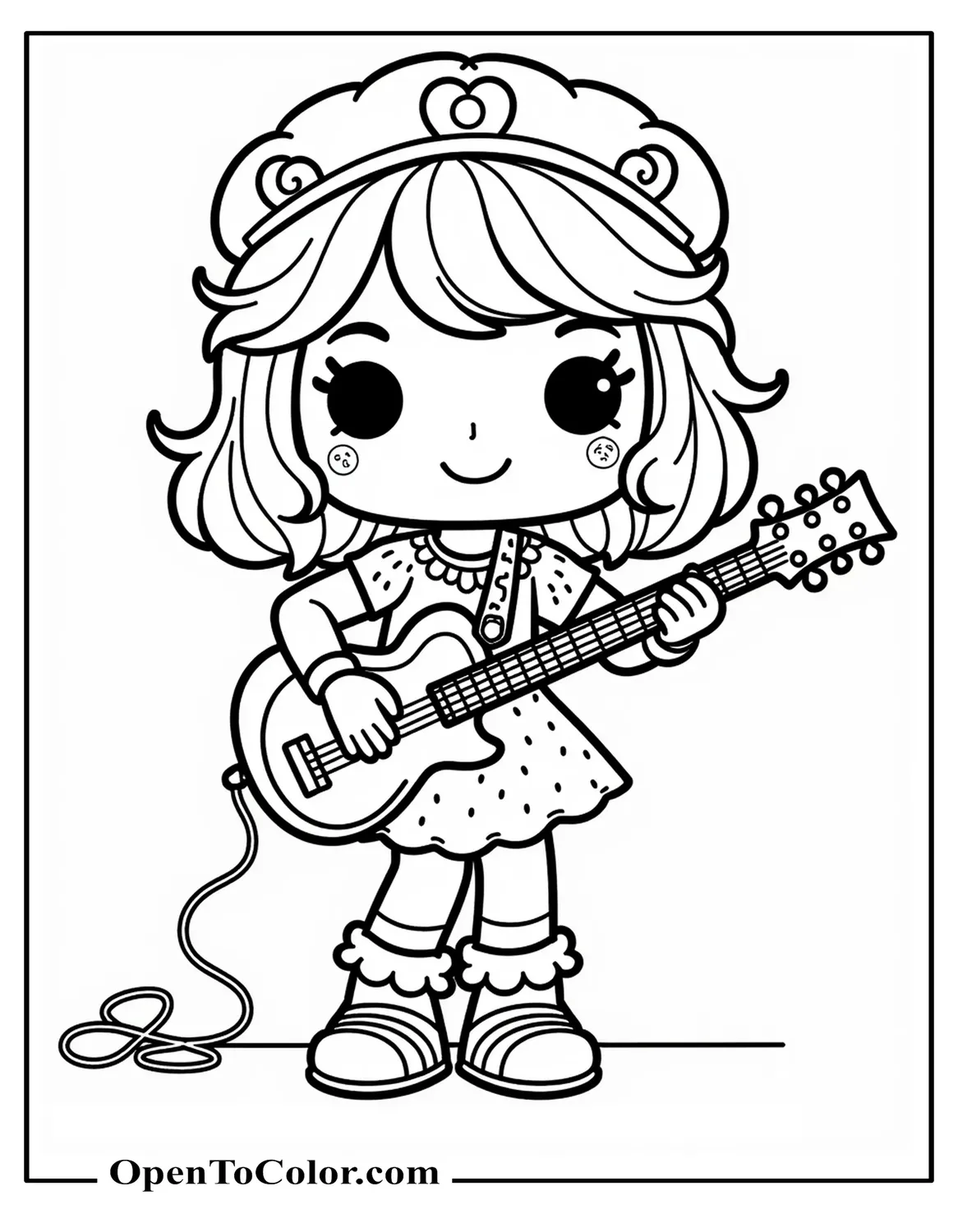 Strawberry Shortcake and Cherry Jam Coloring Page, PDF, Jamming on Stage, Funko Pop Proportions