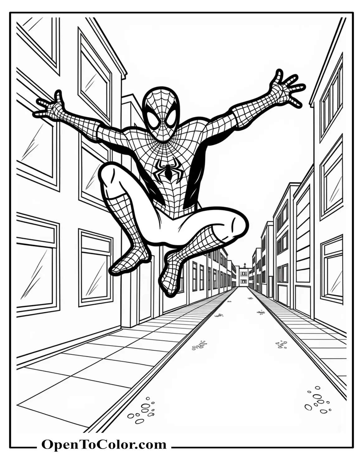 Spiderman Looking Friendly and Happy Coloring Sheet PDF