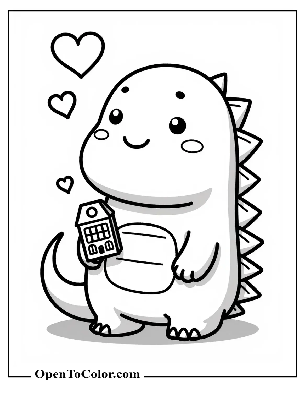 Free Cartoon Godzilla Fishing With A Huge Rod Off A Collapsed Bridge Coloring Sheet