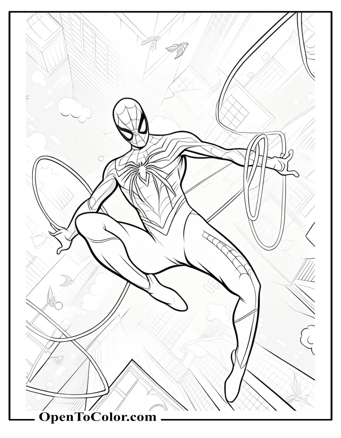 Free Spiderman Miles Morales coloring page