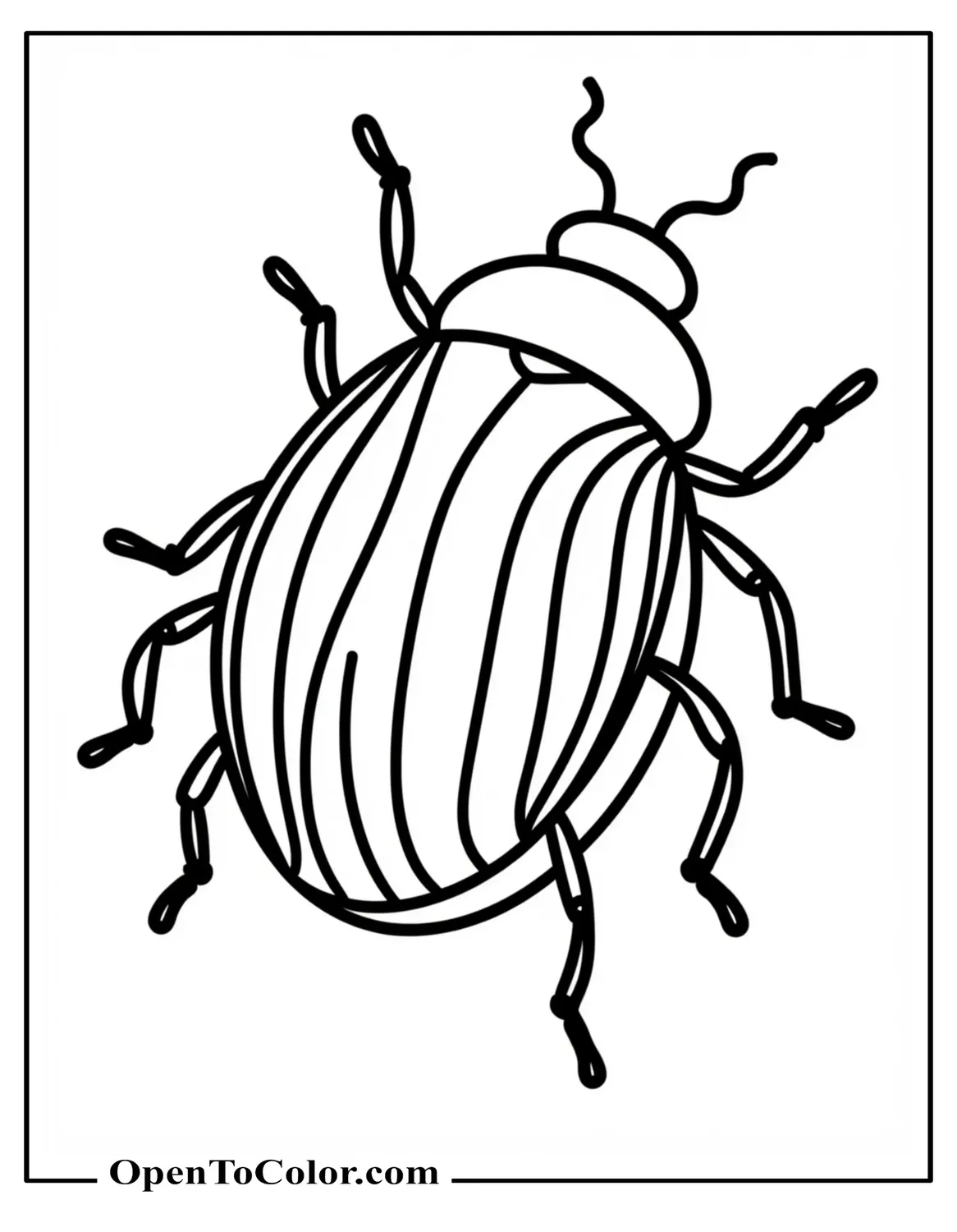 Striped Poisonous Ladybug Coloring Sheet Printable