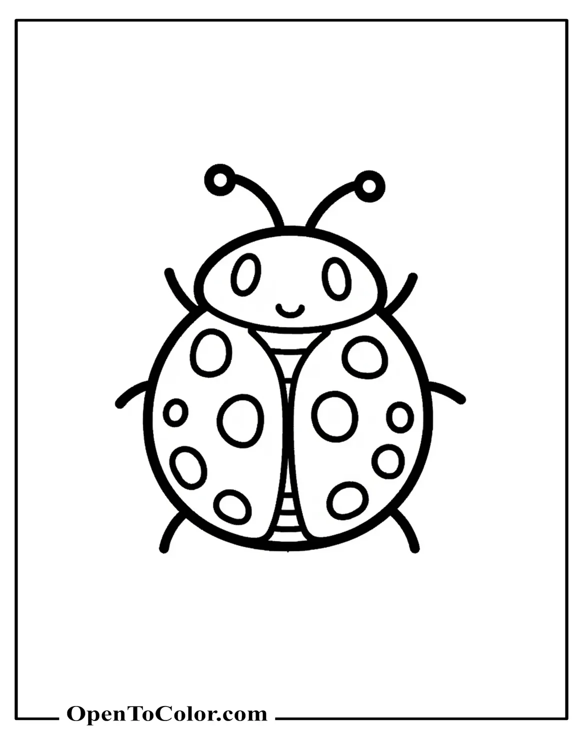 Simple Ladybug Outline Printable Coloring Page