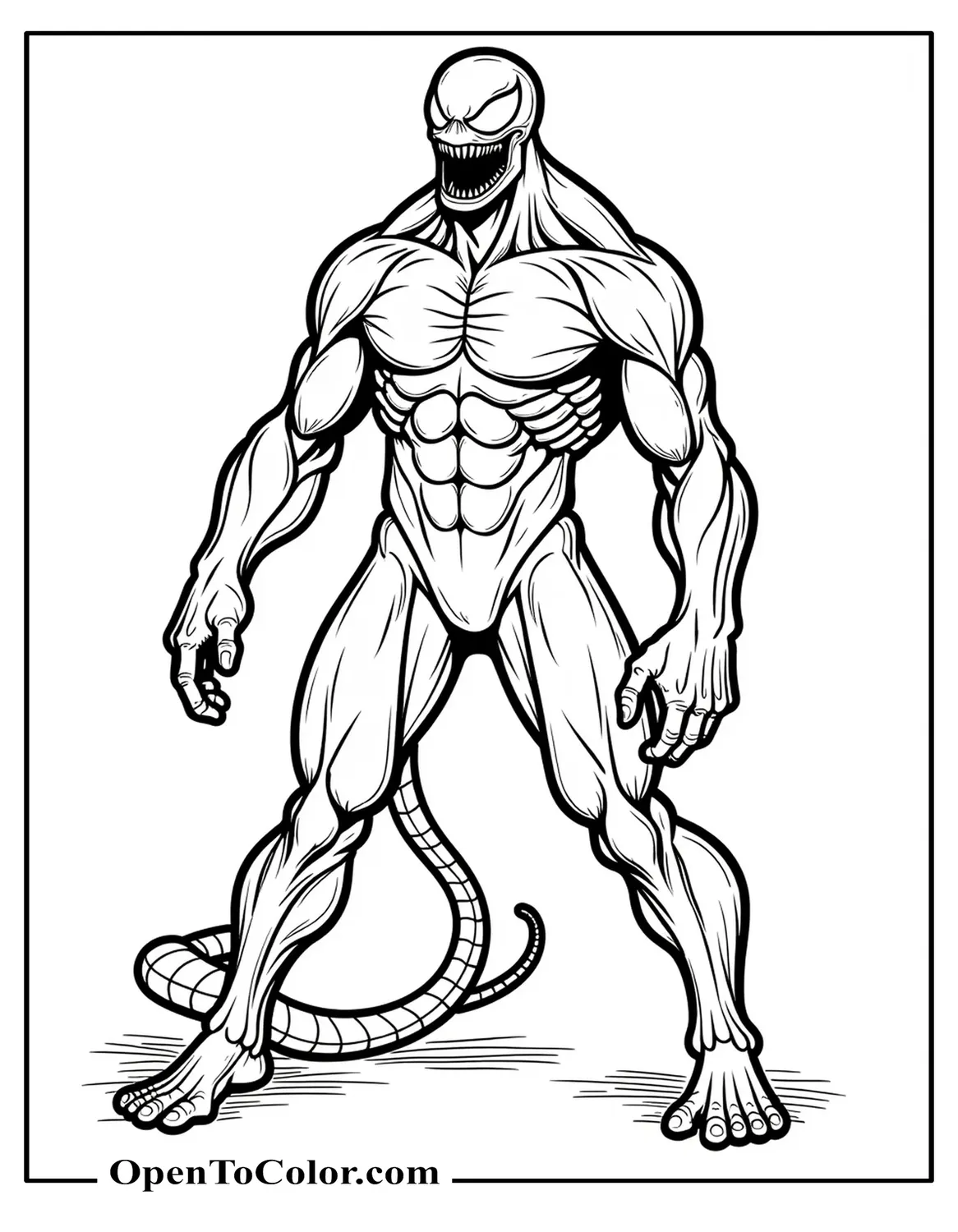 Venom Looking Dangerous Coloring Page PDF