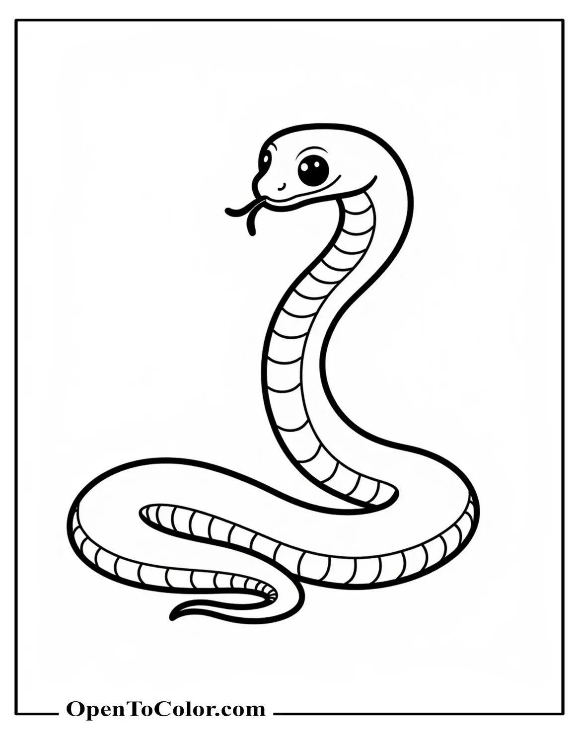 Free Coloring Sheet: Empty Outline Silhouette of a Snake with Room to Fill Inside